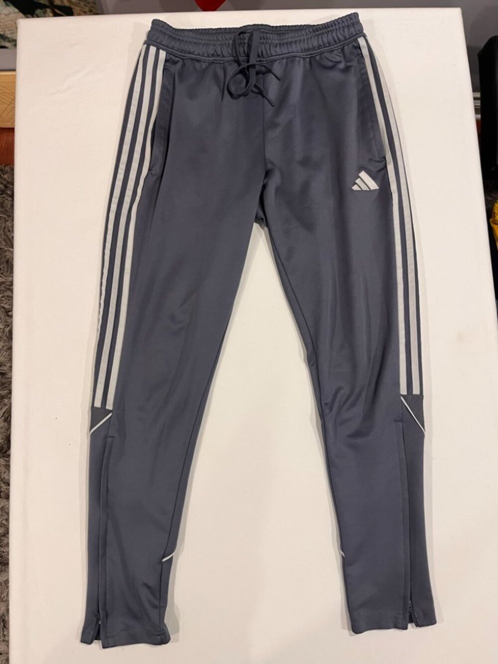 adidas Tiro 23 League Track Pants Mens Grey White Soccer Training AEROREADY